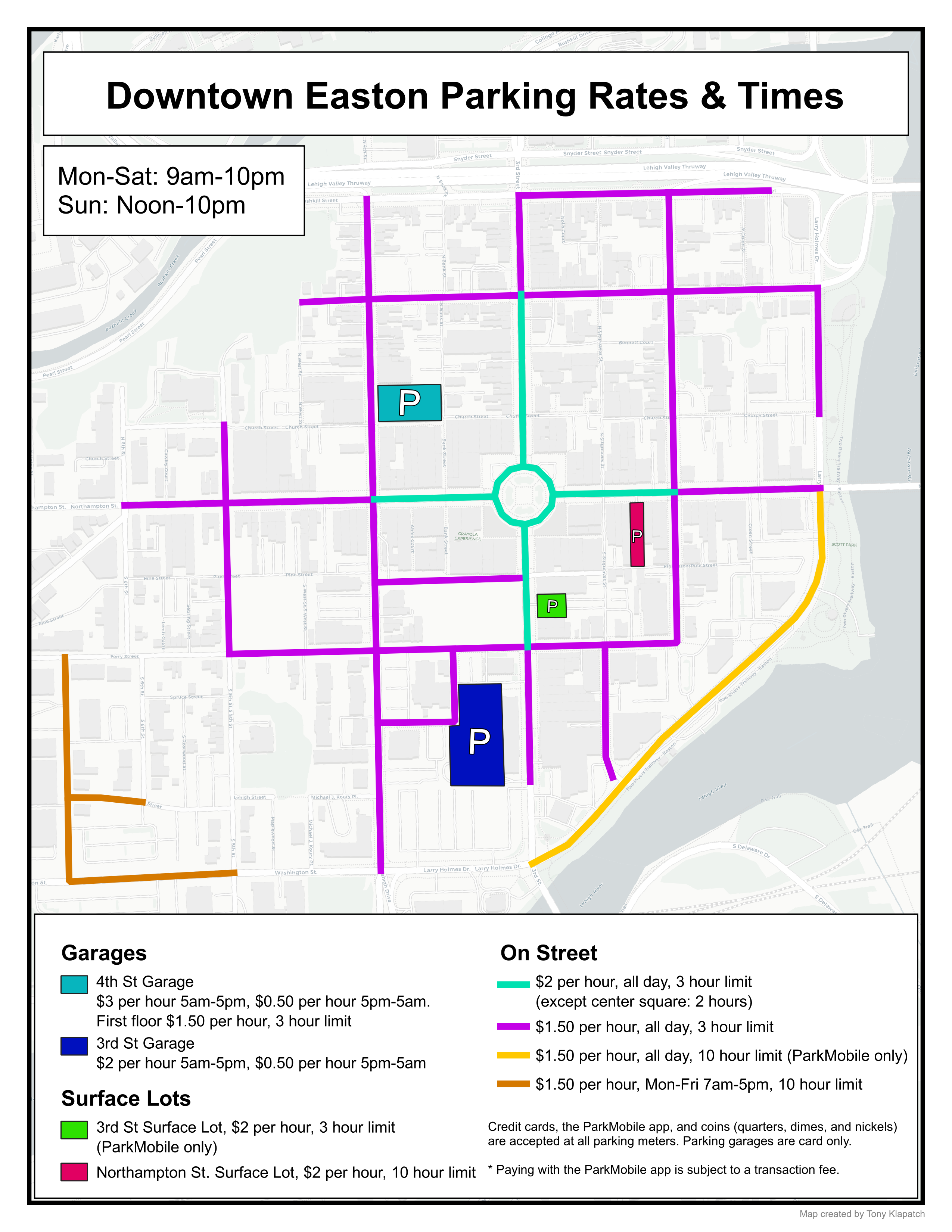 Downtown Easton Parking Map