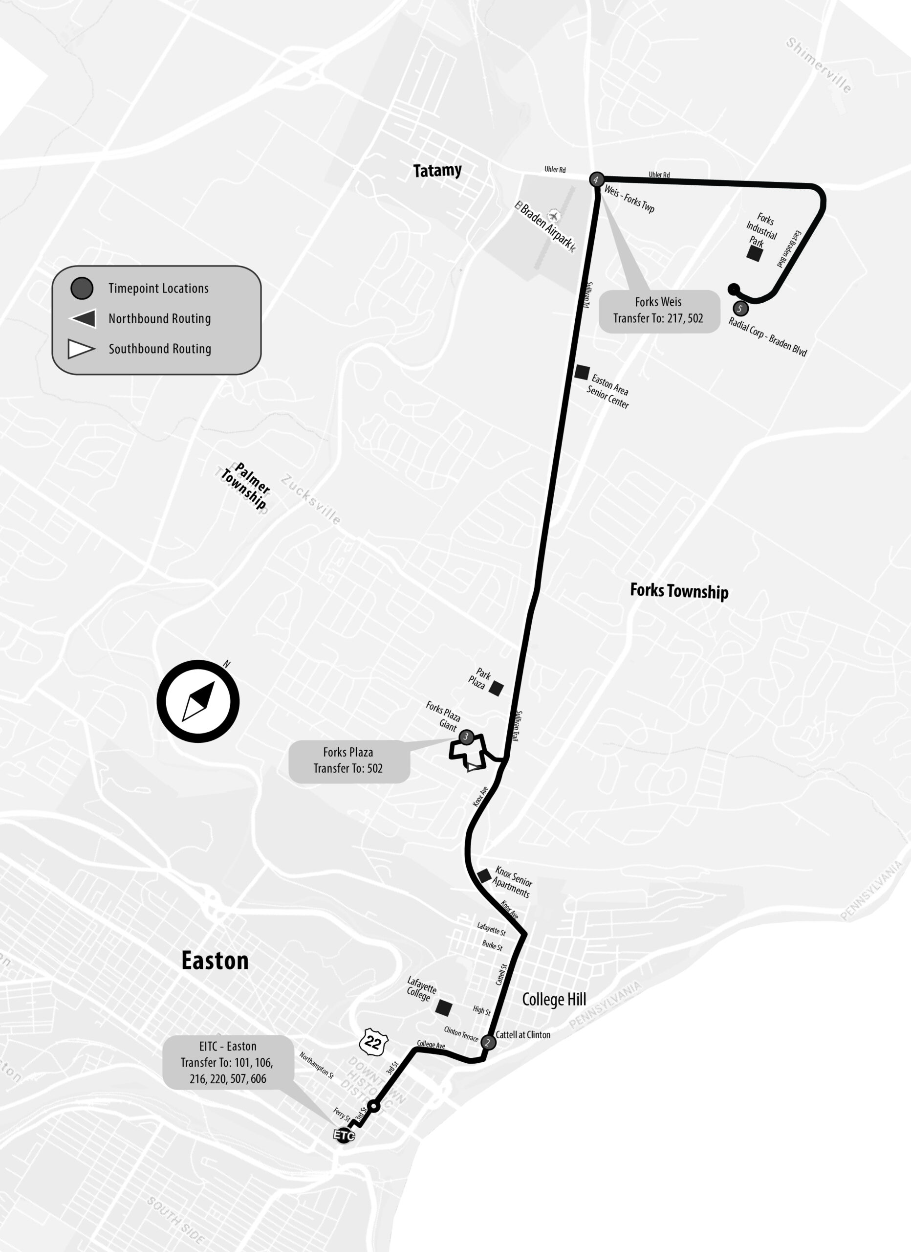 LANTA 214 route map